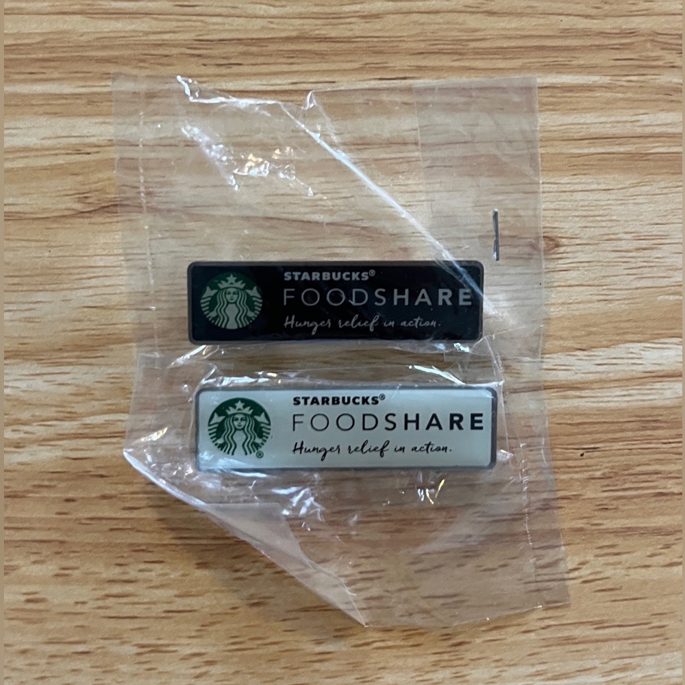 Rare New Starbucks FoodShare Lapel Apron Pins Set